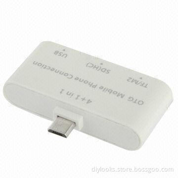 New Arrival 4-in-1 Micro USB OTG Card Reader for Samsung Galaxy S IV for TF/M2/SD Card